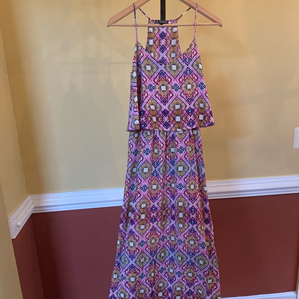 Abstract Floor Length Sundress